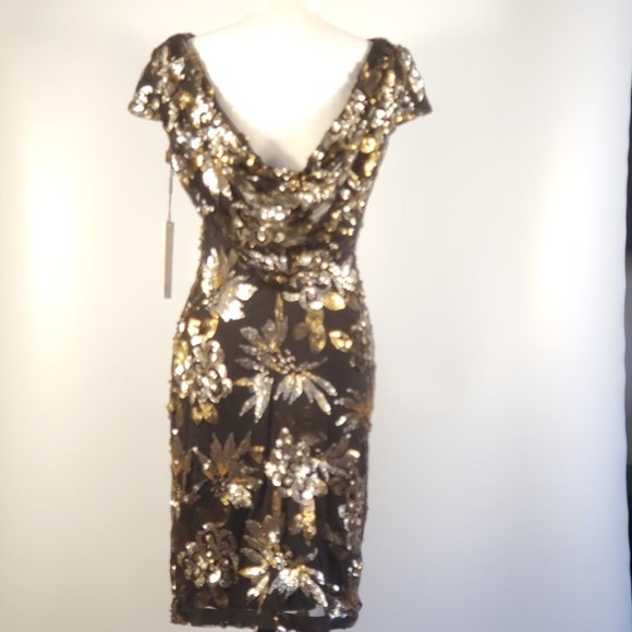 Sequined Cowl-Back Dress - Picture 5 of 5